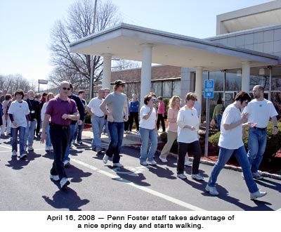 Penn Foster staff participates in National Start! Walking Day.