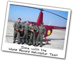 Dane with the World Record Helicopter Team